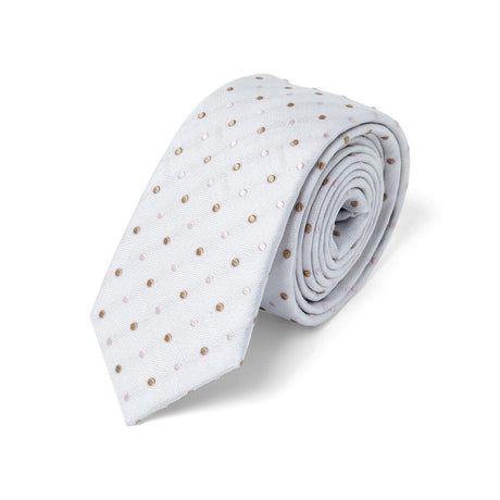 Cravate à motifs géométriques Ivoire rose pois / 6cm 1