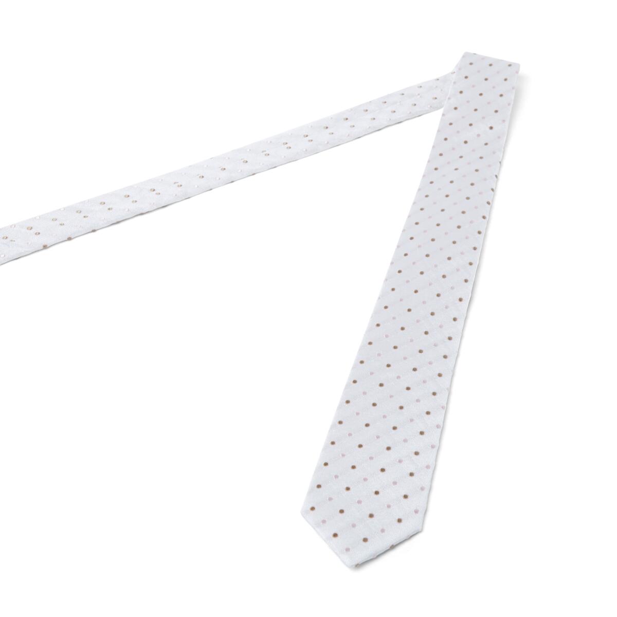 Cravate à motifs géométriques Ivoire rose pois / 6cm 3