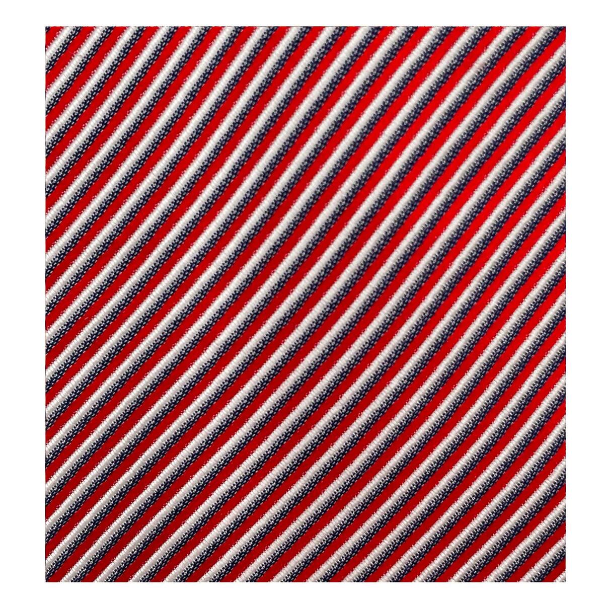 Cravate jacquard en soie Rayures rouge / 7 cm 1