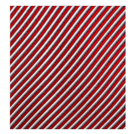 Cravate jacquard en soie Rayures rouge / 7 cm 1
