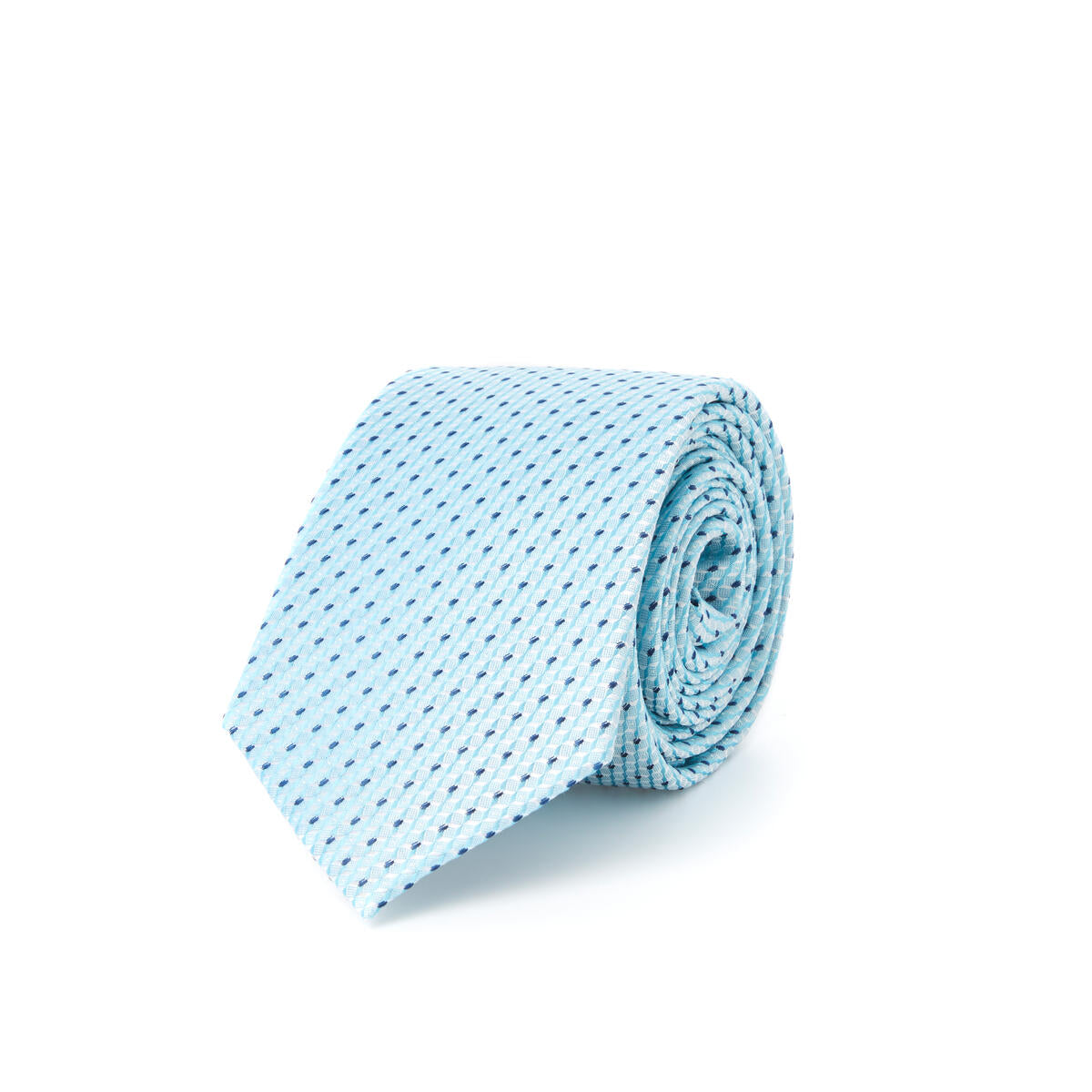 Cravate jacquard en soie Bleu clair / 7 cm 1