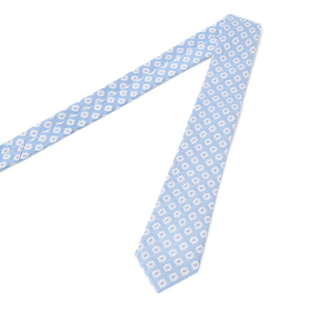 Cravate jacquard en soie Bleu dur / 7 cm 1