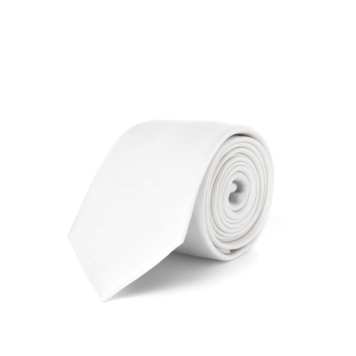 Cravate unie Blanc natté / 7 cm 1
