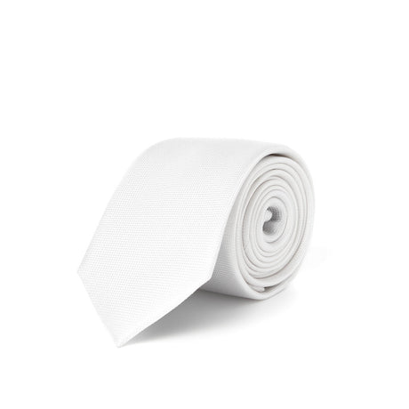 Cravate unie Blanc natté / 7 cm 1