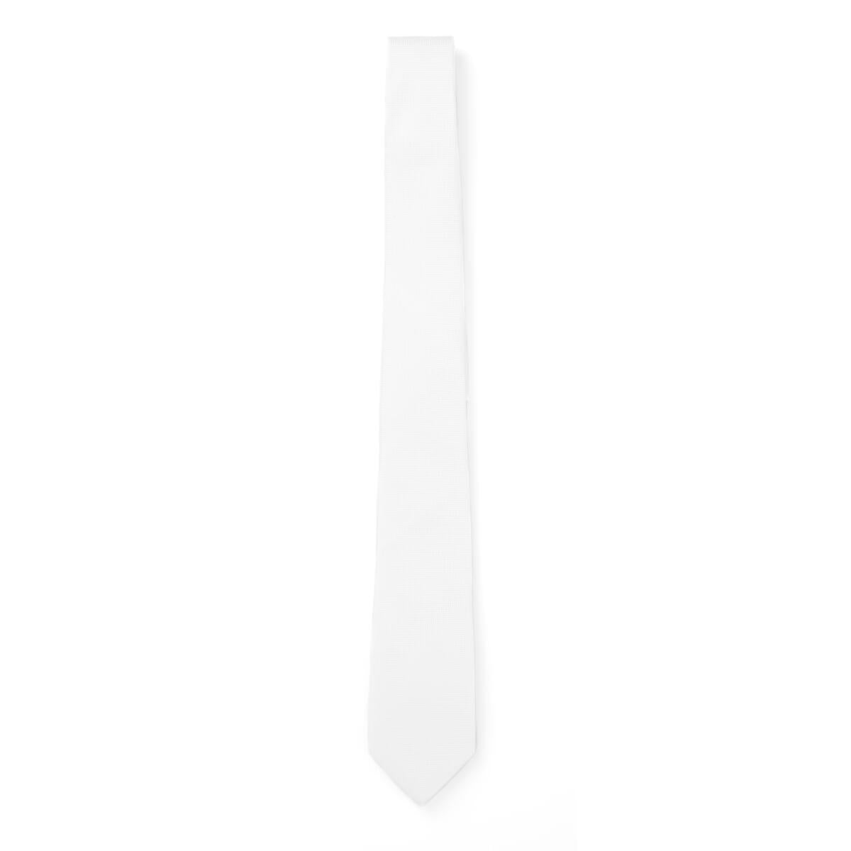 Cravate unie Blanc natté / 7 cm 3