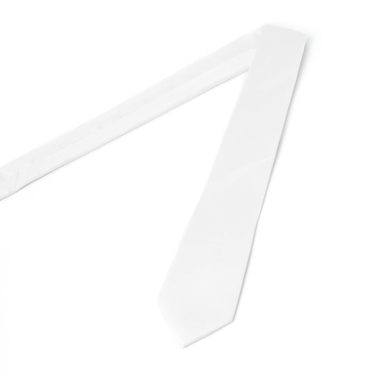 Cravate unie Blanc natté / 7 cm 4
