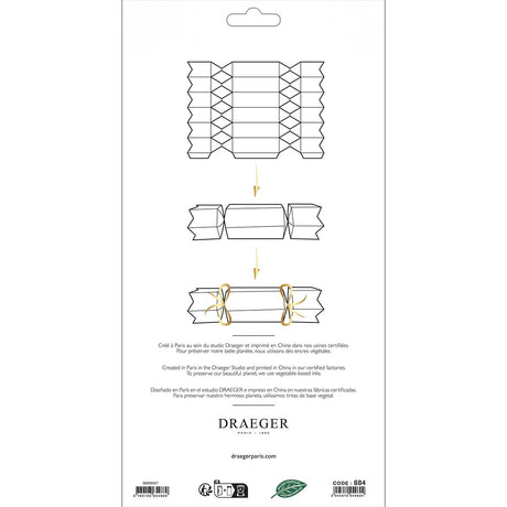 8 crackers en papier à remplir - Finitions blanc et or à chaud - 15,5x29 cm