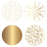 4 dessous de verre en papier - Blanc et or - Spécial Réveillon