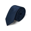 Cravate satin en soie Bleu marine / 6 cm 1