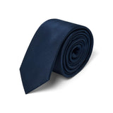 Cravate satin en soie Bleu marine / 6 cm 1