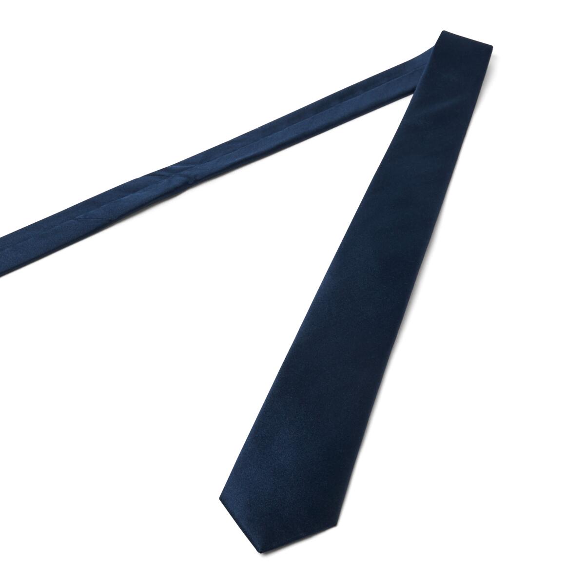 Cravate satin en soie Bleu marine / 6 cm 3