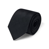 Cravate satin en soie Noir / 7.5 cm 1
