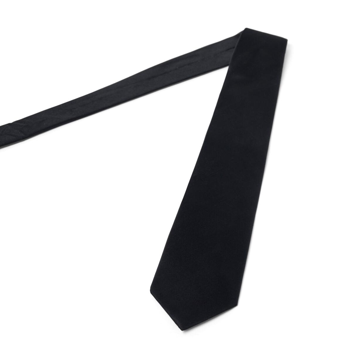 Cravate satin en soie Noir / 7.5 cm 3