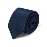 Cravate satin en soie Bleu marine / 7.5 cm 1