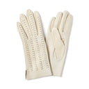 Gants femme en cuir à lacets - beige