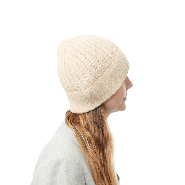 Bonnet Cotelé Uni Beige - Taille unique
