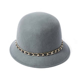 Chapeau cloche détail chaîne entrelacée - gris
