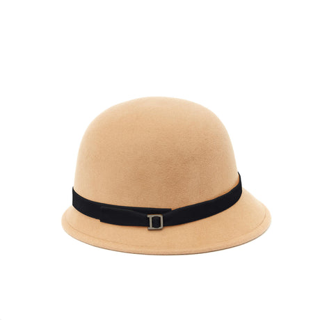 Chapeau en Laine Cloche Feutre Camel 1