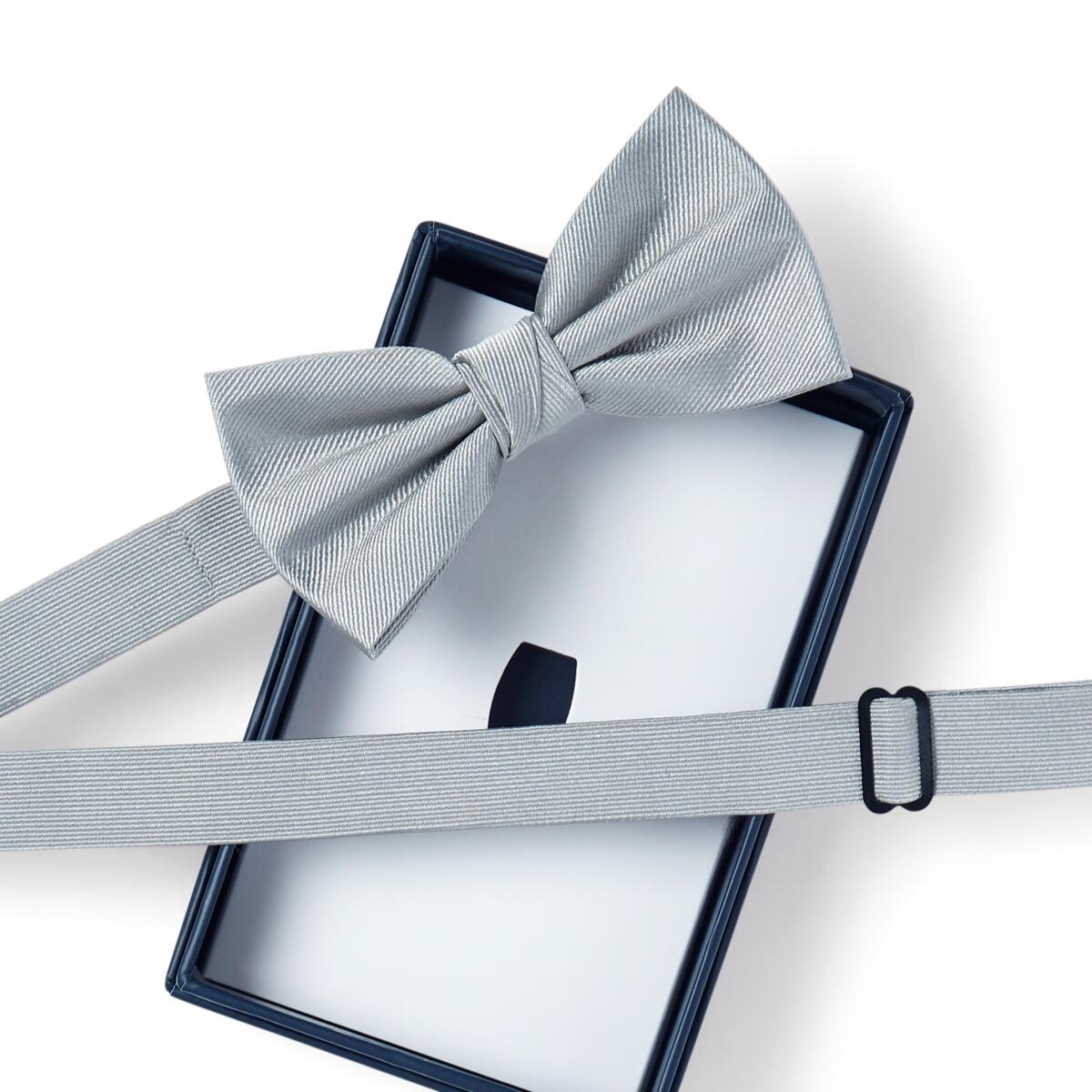 Nœud papillon twill Gris clair 2 2