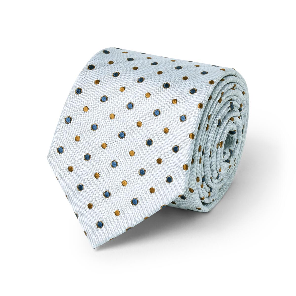 Cravate à motifs géométriques Ivoire camel pois / 7cm 1