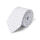 Cravate à motifs géométriques Ivoire rose pois / 7cm 1