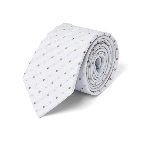 Cravate à motifs géométriques Ivoire rose pois / 7cm 1