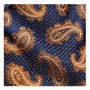 Cravate coton à motifs Marine orange paisley / 7 cm 1