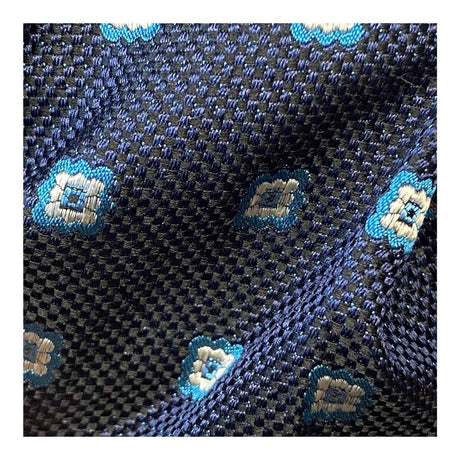 Cravate soie à motif Bleu & bleu clair 1