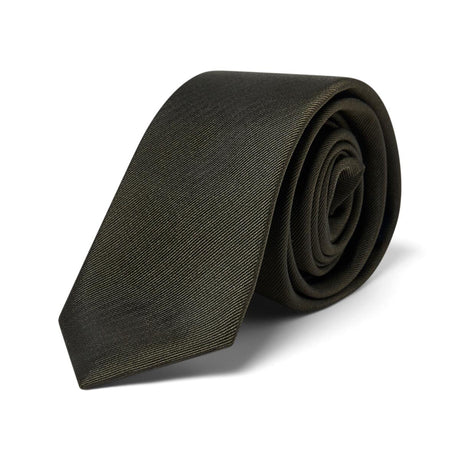 Cravate twill en soie Kaki 2 / 6 cm 1