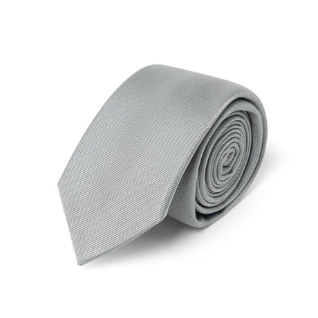 Cravate twill en soie Gris clair 2 / 6 cm 1
