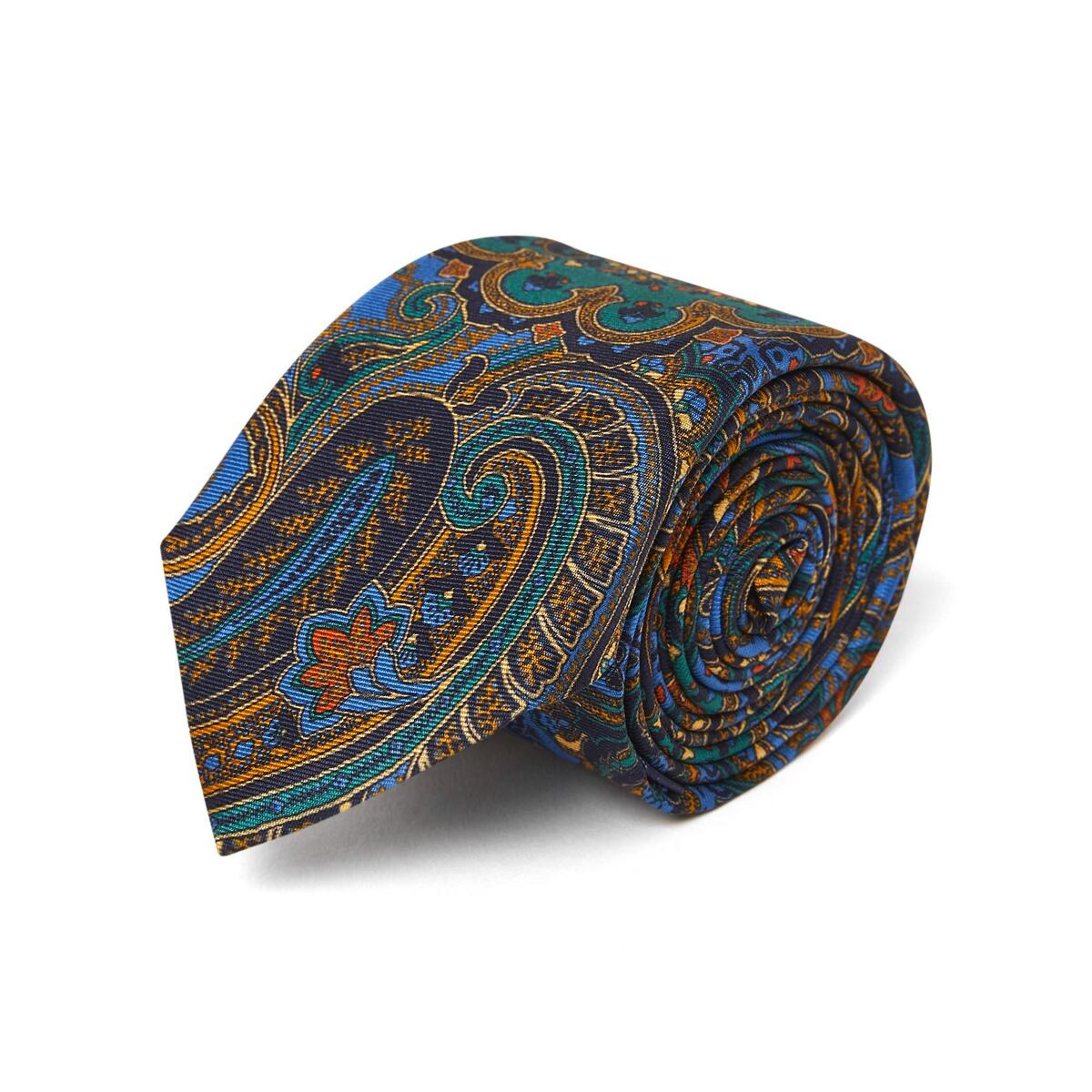 Cravate twill en soie Or Paisley / 6 cm 1