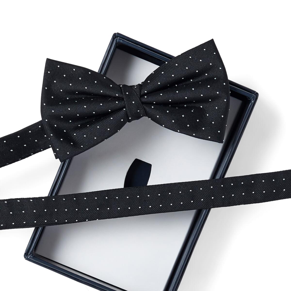 Nœud papillon à motif Noir à pois 2