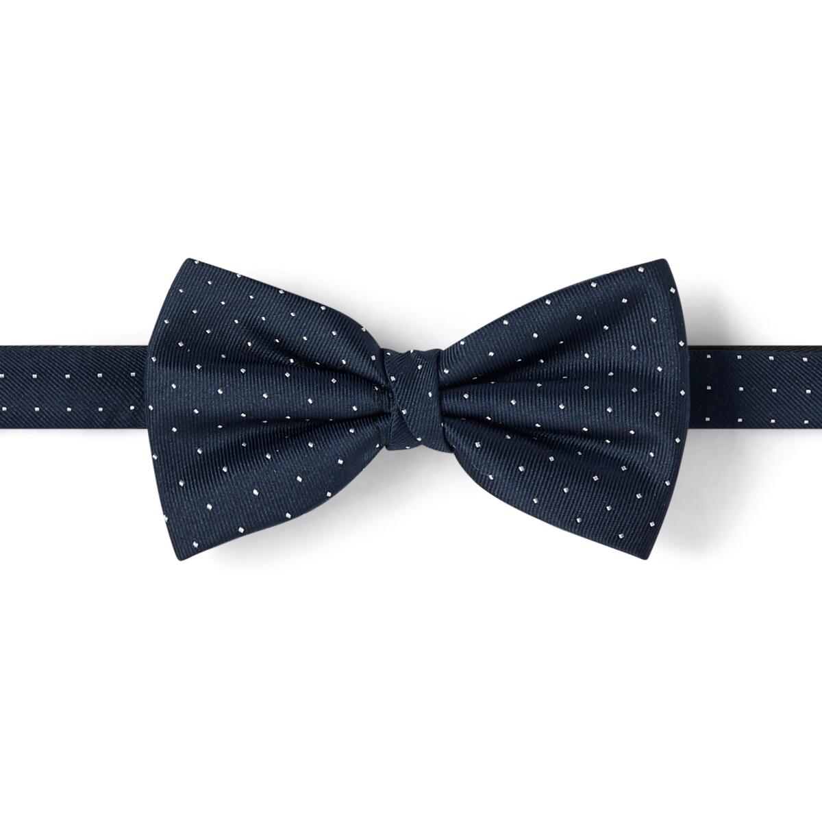 Nœud papillon à motif Bleu marine à pois 1