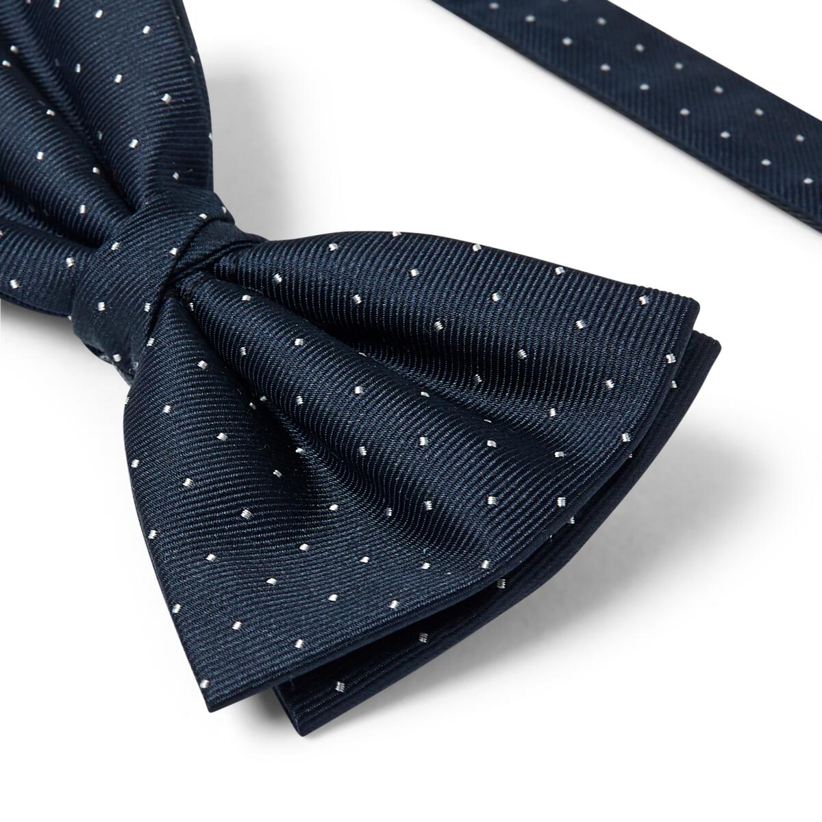 Nœud papillon à motif Bleu marine à pois 3