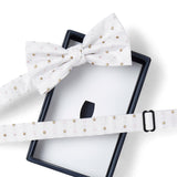 Nœud papillon à motif Blanc à pois 2