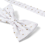 Nœud papillon à motif Blanc à pois 3