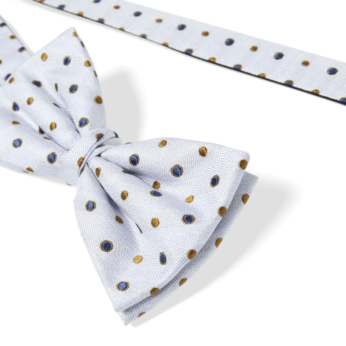 Nœud papillon à motif Gris à pois 3