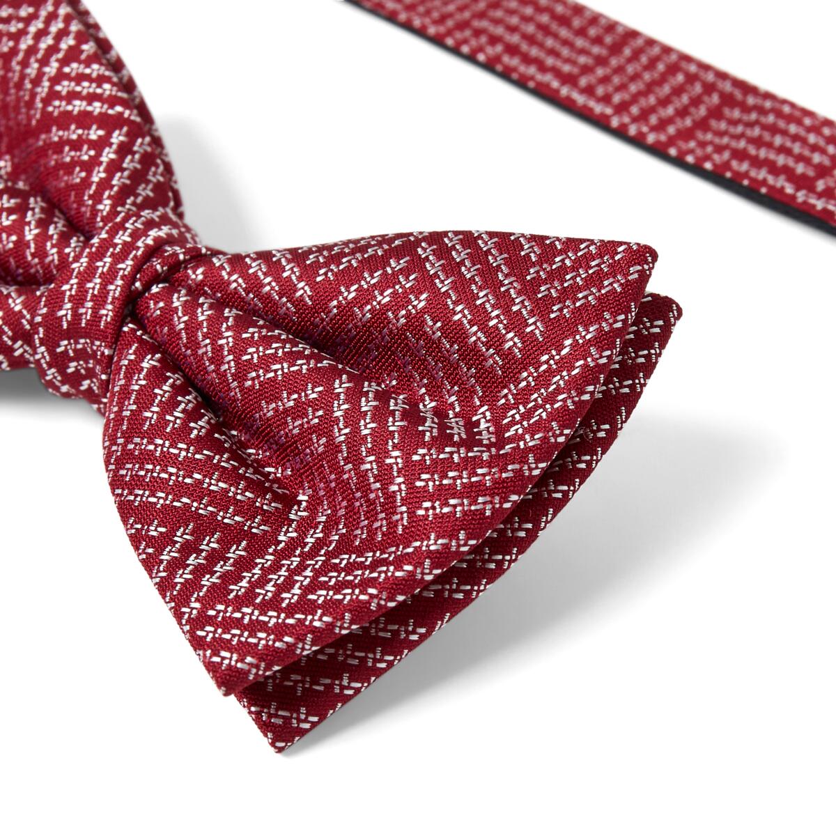 Nœud papillon à motif Rouge fil tissé 3