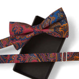 Noeud papillon Paisley bordeaux