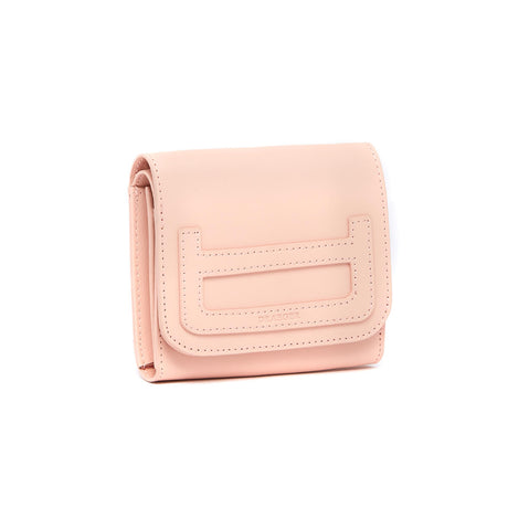 Porte-monnaie femme à rabat 100% cuir - A fermeture Rose 1
