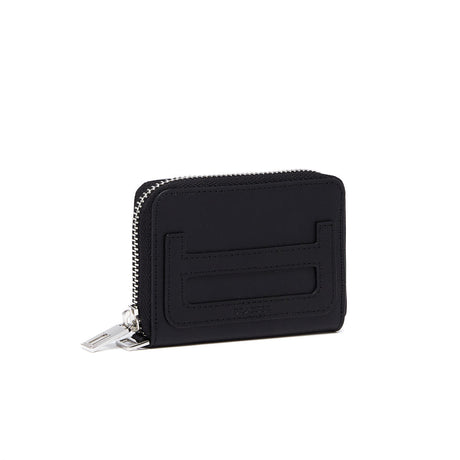 Porte-monnaie zippé en cuir Noir 1