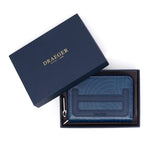 Porte-monnaie zippé en cuir Bleu 2