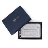 Porte-monnaie zippé en cuir Gris 2