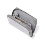 Porte-monnaie zippé en cuir Gris 3