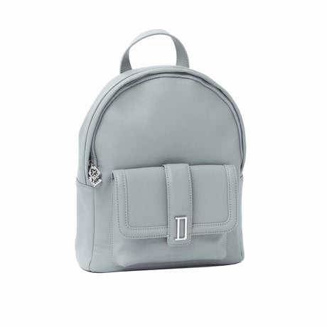 Sac à Dos en Cuir - Marine Gris avec Poche Extérieure