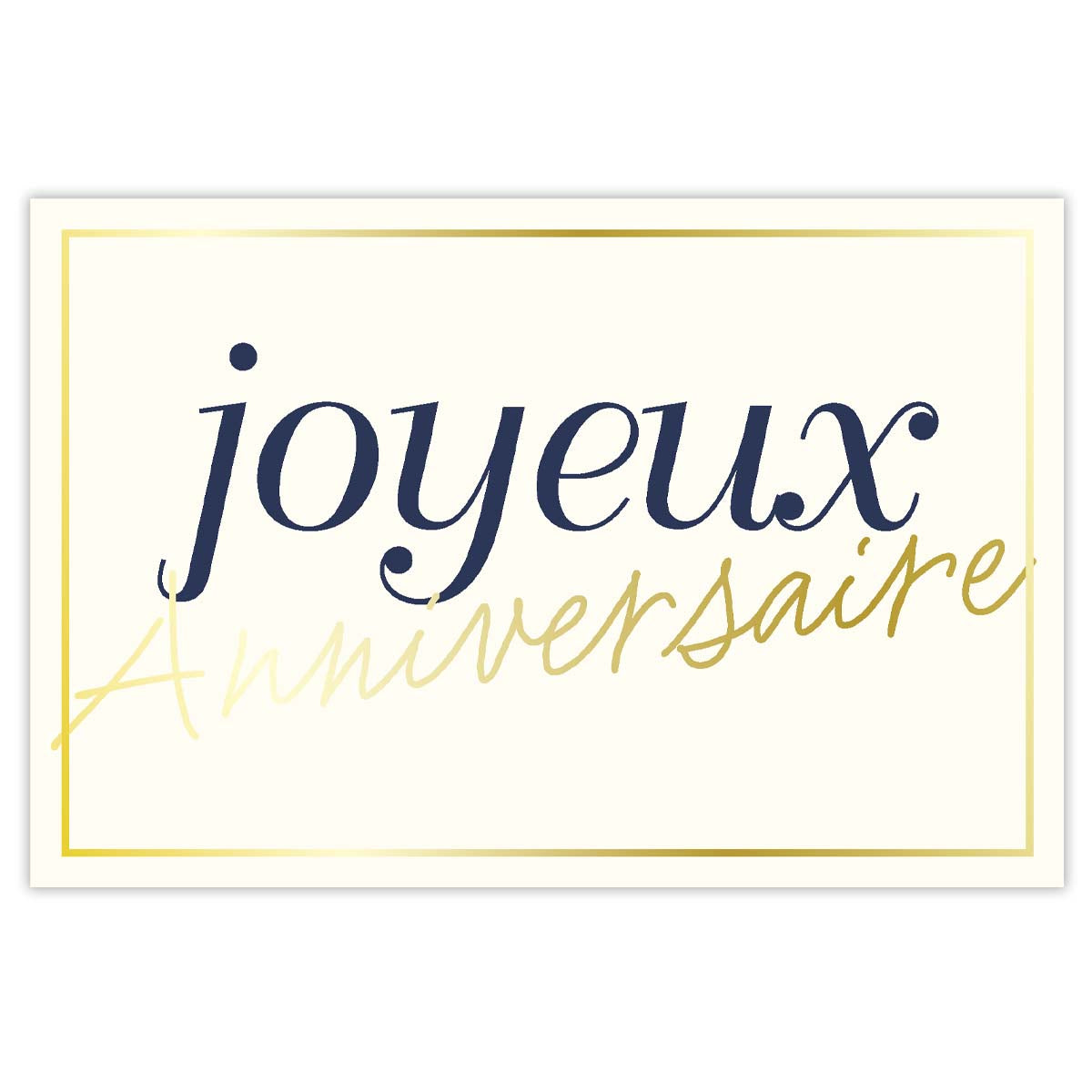 Tarjeta de felicitación con mensaje de feliz cumpleaños - Marfil