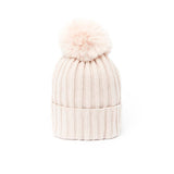 Gorro de canalé liso con pompón - 3 colores - Unisex - Talla única - algodón 