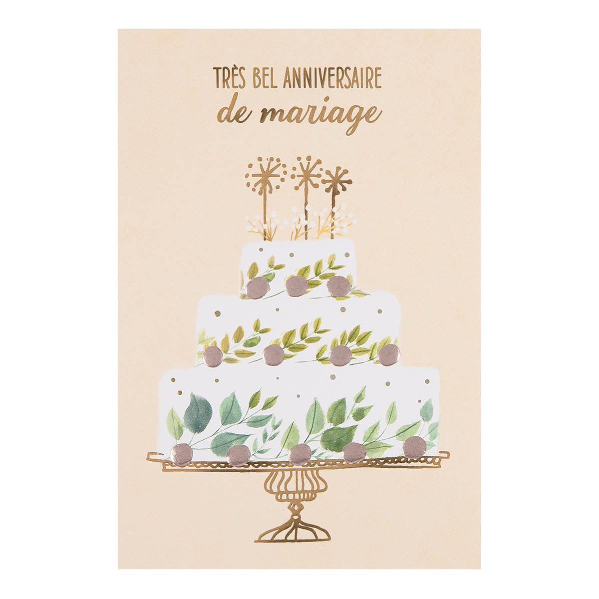Tarjeta de aniversario de boda Pastel