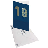 Tarjeta de 18 cumpleaños en Oro - Azul marino - Con mensaje - Para Adolescentes Niñas Niños - 11,5 x 17 cm