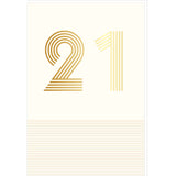 Tarjeta de 21 cumpleaños en oro - blanco - con mensaje - para hombre y mujer - 11,5 x 17 cm
